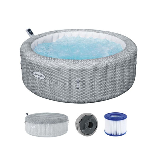 LAY-Z-SPA Whirlpool Bali 196x71cmGrau Rattan Rund