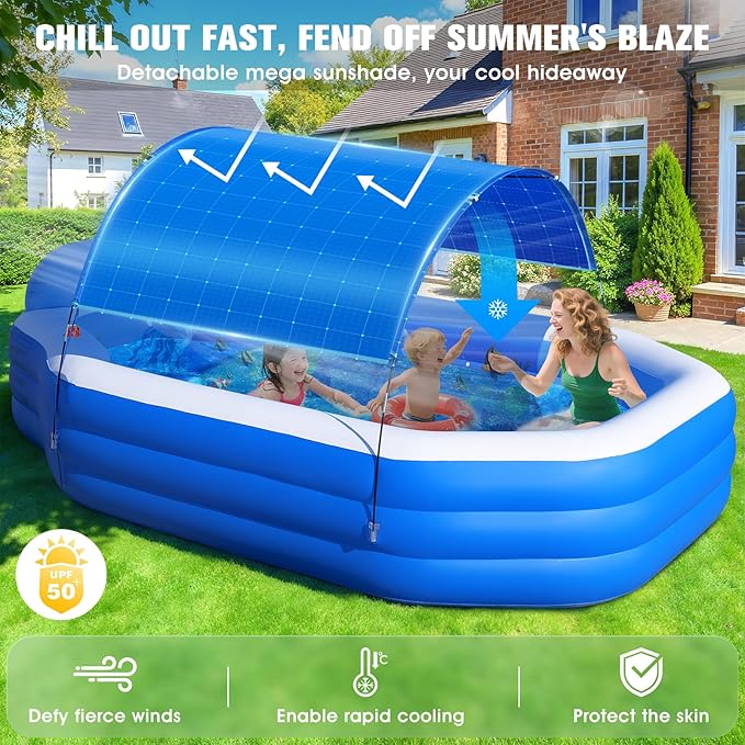 ChlorBlu Aufblasbarer Pool mit Überdachung