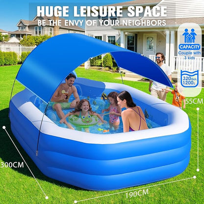ChlorBlu Aufblasbarer Pool mit Überdachung