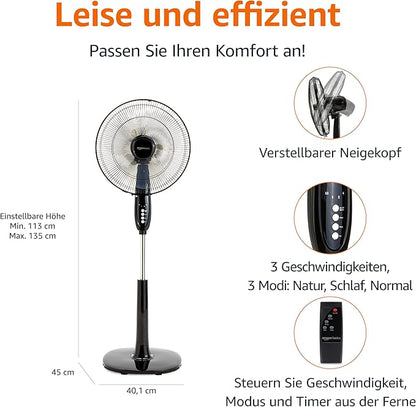 Standventilator 40 cm mit Fernbedienung