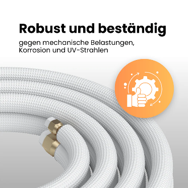 Kältebringer® 1-15 m Conduite de réfrigérant 1/4« + 1/2 » Kit de montage pour climatiseur split (5 fils)