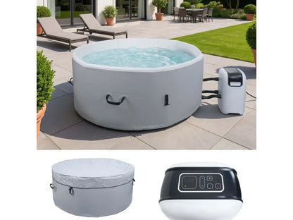 MCW Whirlpool N97 4 Personen Heizbar Aufblasbar Pumpe Dropstitch-Gewebe Rund Ø150cm