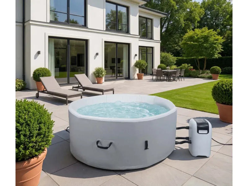 MCW Whirlpool N97 4 Personen Heizbar Aufblasbar Pumpe Dropstitch-Gewebe Rund Ø150cm