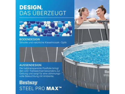 Bestway Solo Pool Steel Pro MAX LED-Design Ø 457 x 107 cm
